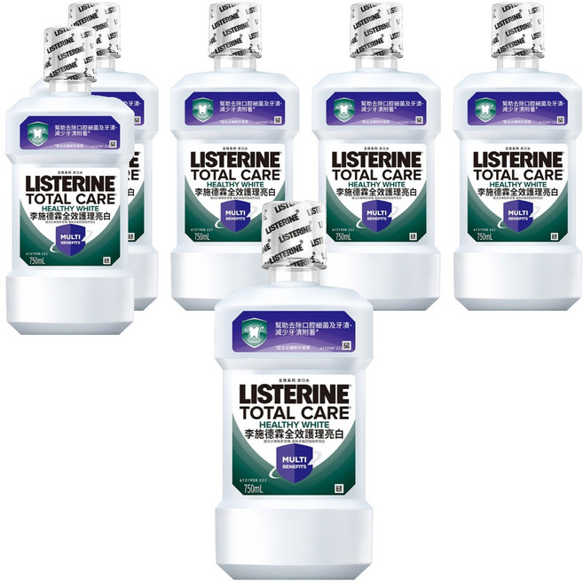 LISTERINE 李施德霖 全效護理亮白漱口水, 750ml, 6瓶