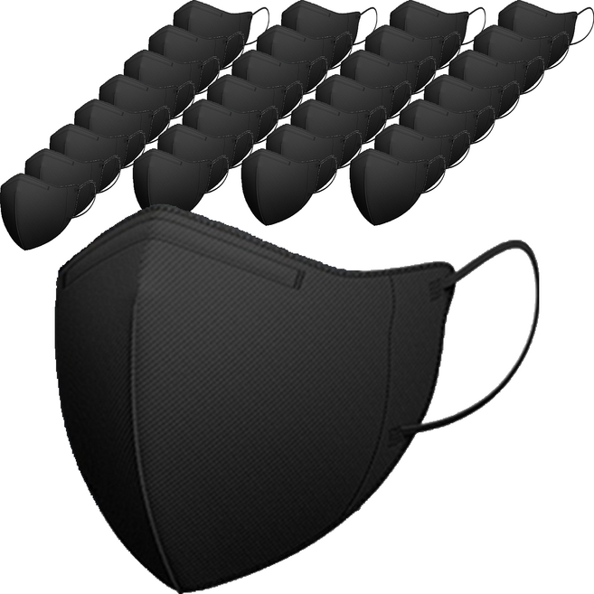 viuum 디럭스 컬러마스크 대형 KF94, 25개입, 4개, 블랙