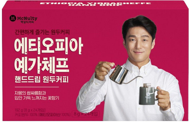 맥널티커피 에티오피아 예가체프 핸드드립 커피, 8g, 24개입, 1개