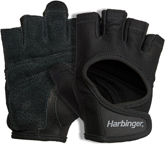 하빈져 여성용 파워 헬스 장갑 양손 세트, 블랙, 1개