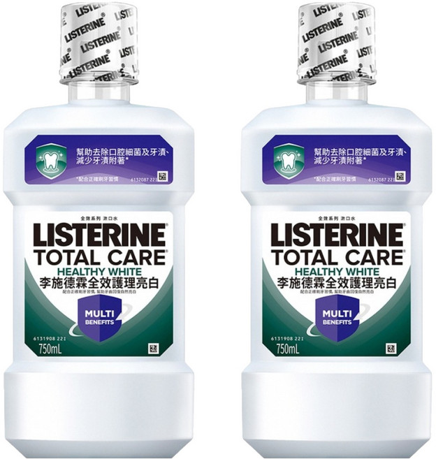 LISTERINE 李施德霖 全效護理亮白漱口水, 750ml, 2瓶