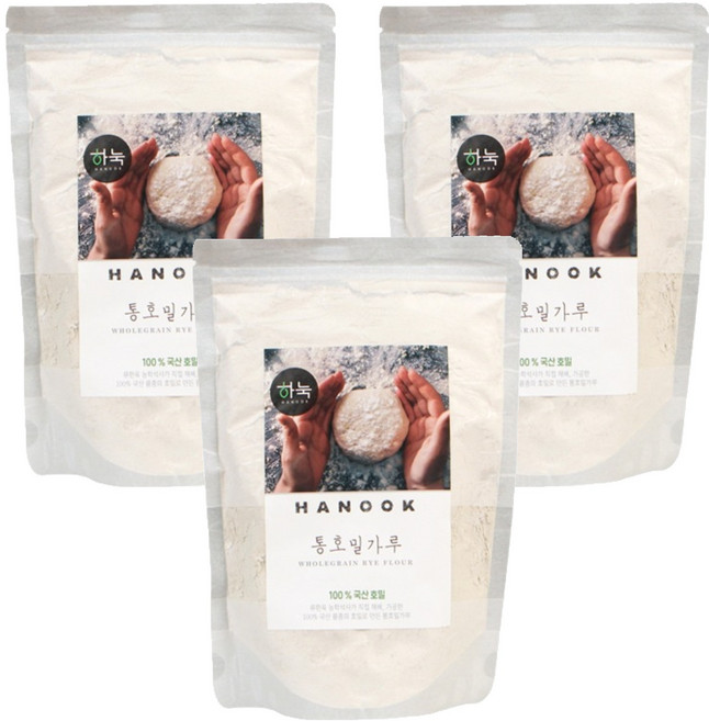 하눅 통호밀가루, 400g, 3개