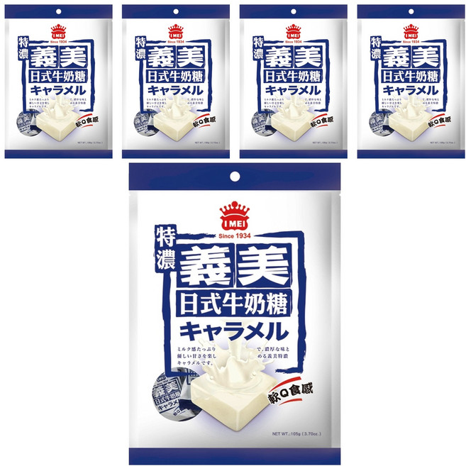 義美 日式牛奶糖 特濃, 105g, 5袋