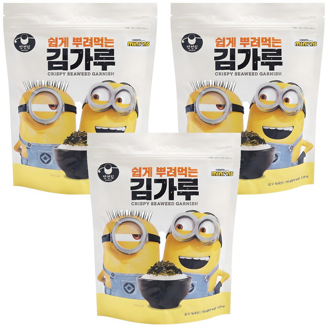 만전김 미니언즈 쉽게 뿌려먹는 김가루, 150g, 3개