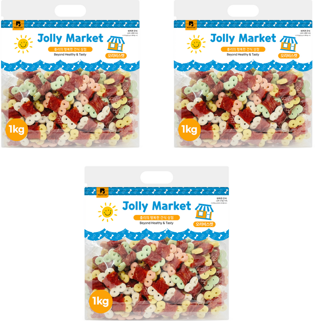 졸리마켓 강아지 대용량 육포, 오리비스켓, 1kg, 3개