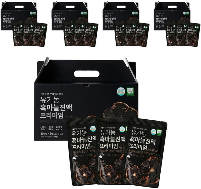 유기농마루 정품 흑마늘 진액 프리미엄, 2.4L, 5개