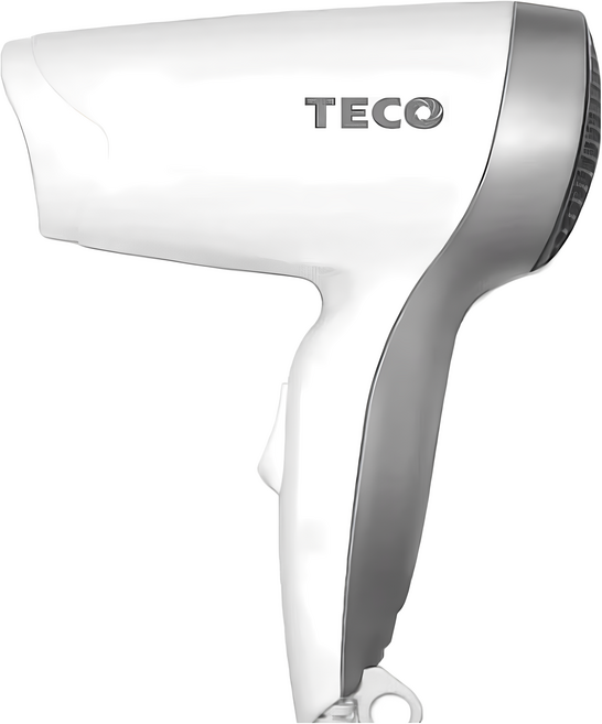 TECO 東元 迷你型吹風機 深13 x 6.2 x 16.3cm 266g, XYFXZ001, 迷你型 白色 + 銀色