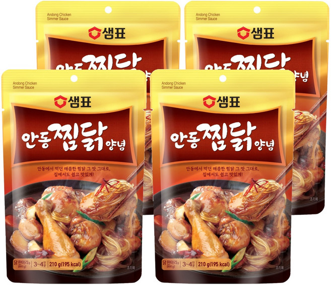 샘표 안동찜닭 양념, 210g, 4개
