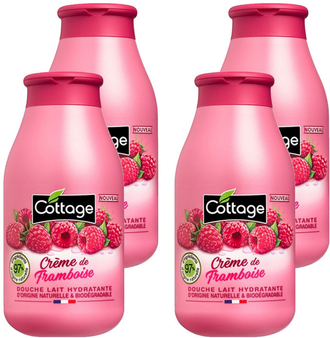 Cottage 覆盆莓奶油保濕沐浴乳, 250ml, 4個