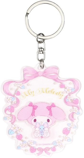 Sanrio 三麗鷗 立體壓克力鑰匙圈, 美樂蒂 透明色, 1個