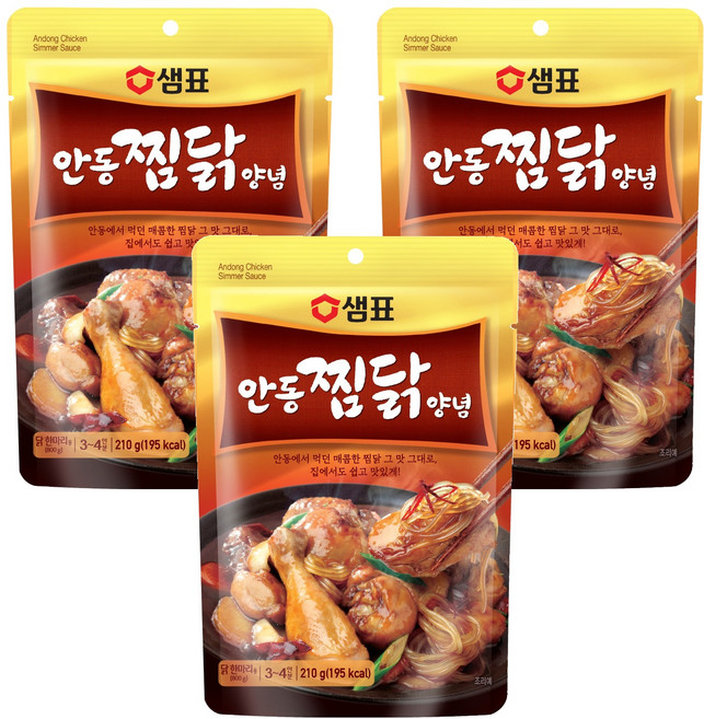 샘표 안동찜닭 양념, 210g, 3개