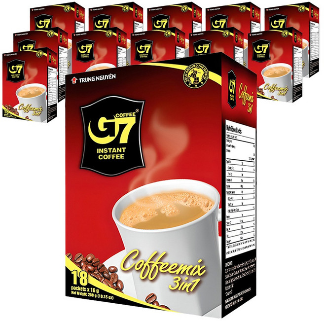 G7 3 in 1 커피믹스 수출용, 16g, 18개입, 12개
