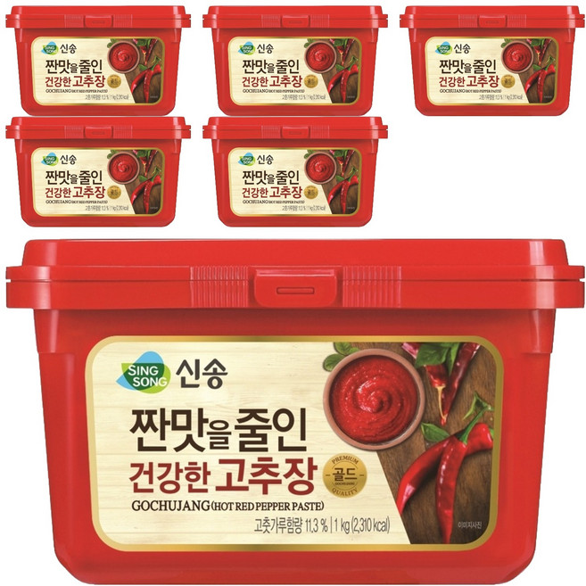 신송 짠맛을줄인 건강한 고추장, 1kg, 6개