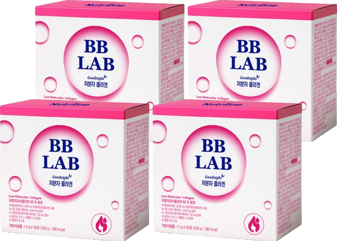 BB LAB 科研 晚安低分子膠原蛋白粉, 50條, 4盒