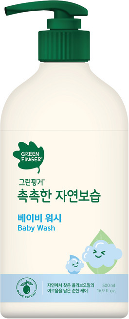 그린핑거 촉촉한 자연보습 베이비 워시, 500ml, 1개 - 쿠팡