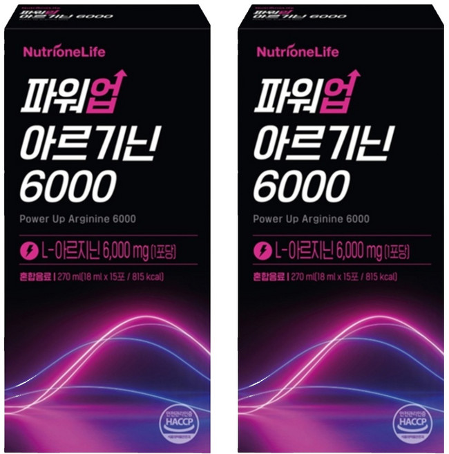 뉴트리원 파워업 L 아르기닌 6000, 270ml, 2개