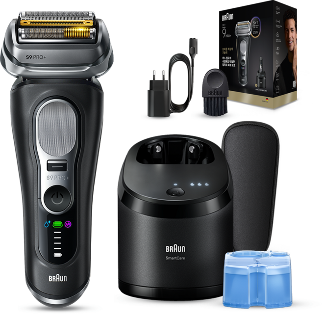 BRAUN 시리즈 9 PRO+ 울트라 씬 전기면도기, 9660cc, 블랙