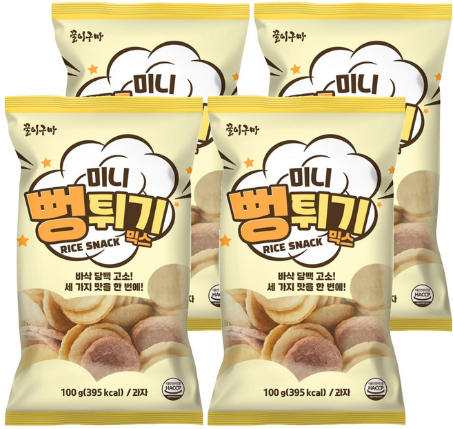 꿀이구마 미니 뻥튀기 믹스, 100g, 4개