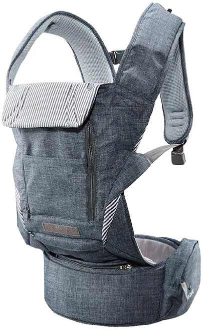 POGNAE NO.5 + Light 輕量型機能揹巾 + 竹纖維口水巾組, 復刻牛仔灰