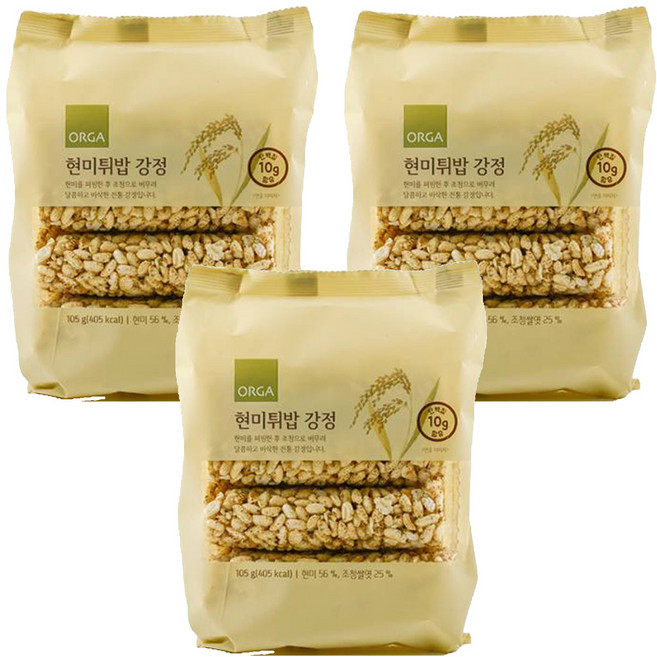 ORGA 韓式糙米香棒, 105g, 3包