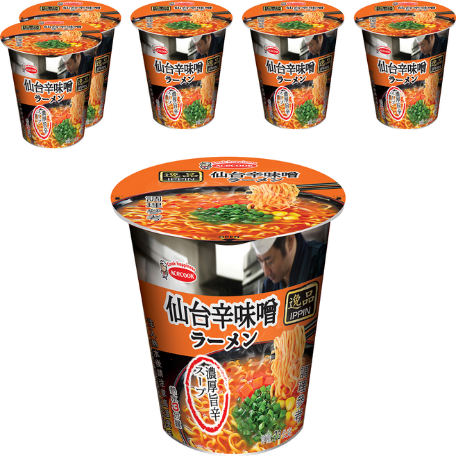 AceCOOK IPPIN 逸品 仙台辛味噌風味麵 73g, 6入