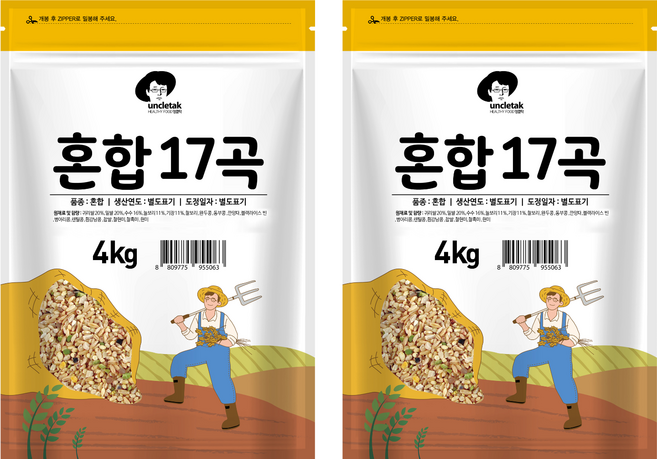 엉클탁 혼합 17곡, 4kg, 2개