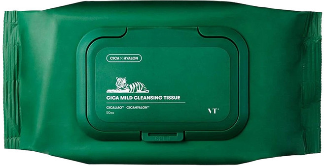 VT COSMETICS 老虎積雪草卸妝巾, 50入, 1包