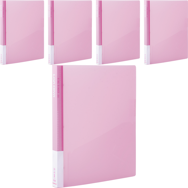 Lan CHYn 連勤牌文具 PP果凍色系三孔3/4吋圓型夾 小背寬, 紅色, 5個