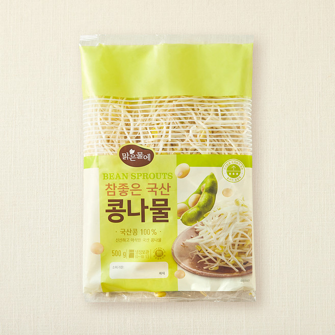 무농약 인증 맑은물에 참좋은 국산콩나물, 500g, 1개