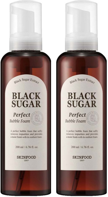 스킨푸드 블랙슈가 퍼펙트 버블폼 클렌저, 200ml, 2개