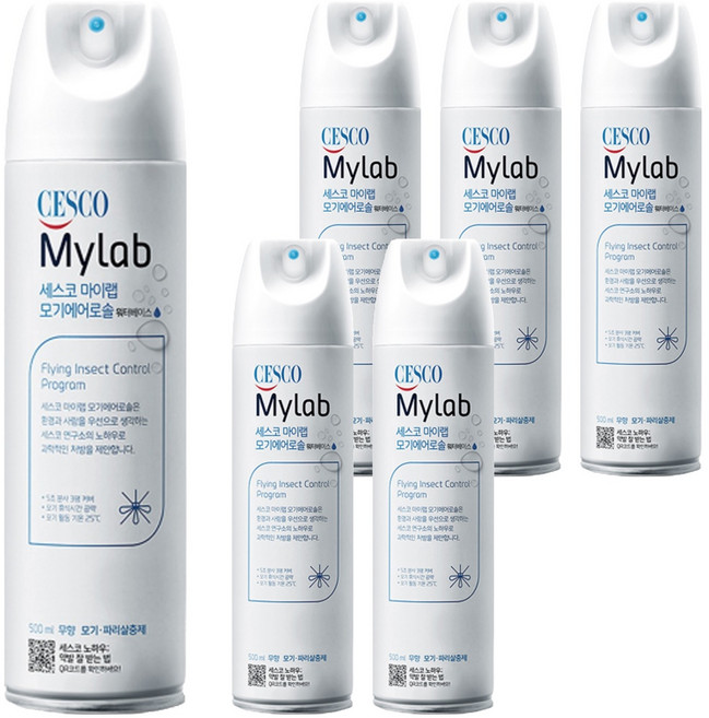 세스코마이랩 모기 에어로솔 워터베이스 무향, 6개, 500ml