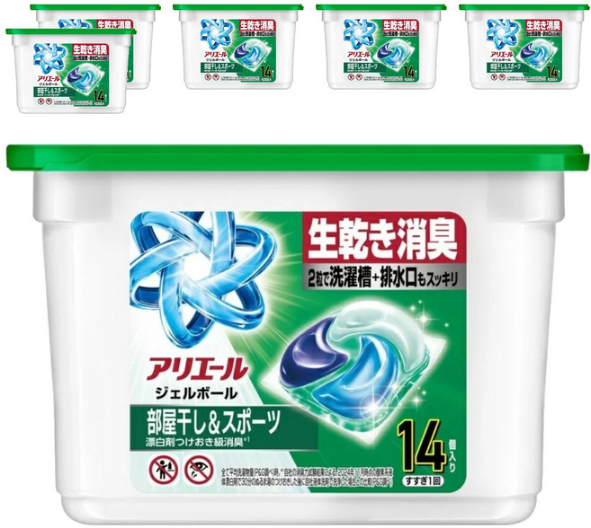 (箱售) ARIEL 極淨進化4D室內晾衣洗衣球, 6盒, 14個裝