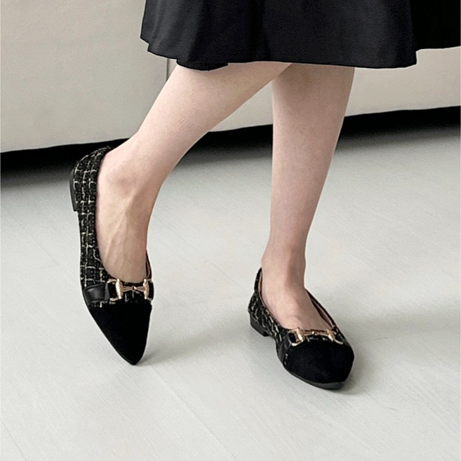 어바웃슈 여성용 로우힐 포인트토 플랫슈즈 TSP1134