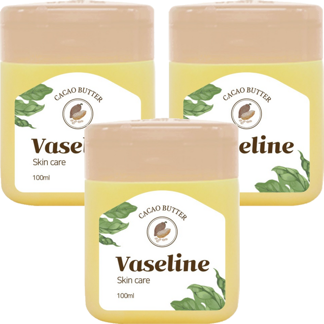 Vaseline 凡士林 可可脂光澤保濕潤膚膏 原味, 100ml, 3罐