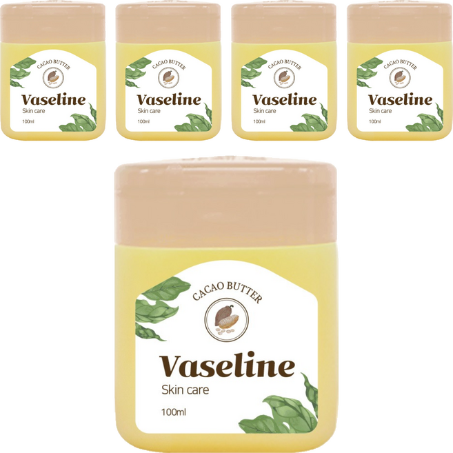 Vaseline 凡士林 可可脂光澤保濕潤膚膏 原味, 100ml, 5罐