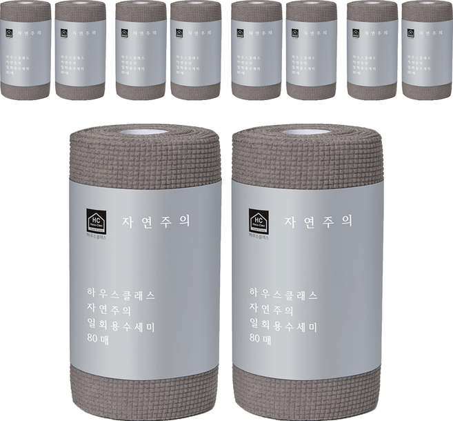하우스클래스 자연주의 일회용 수세미, 그레이, 80개입, 10개