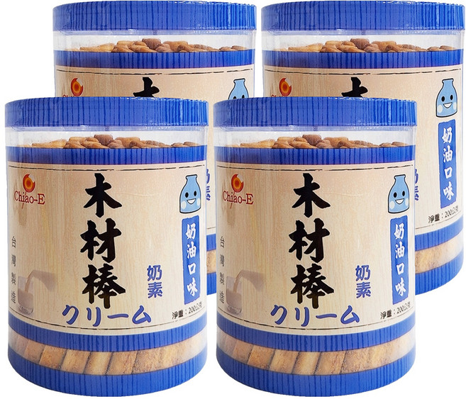 Chiao-E 巧益 奶油木材棒 奶素, 200g, 4罐