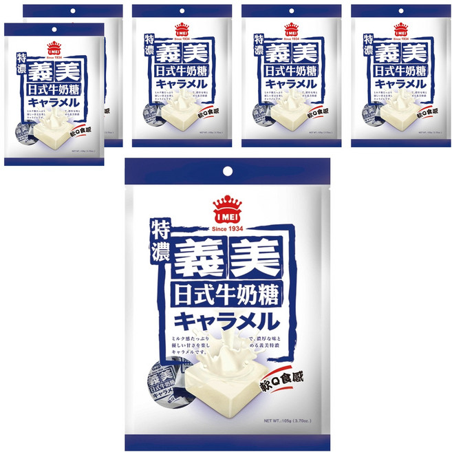 義美 日式牛奶糖 特濃, 105g, 6袋