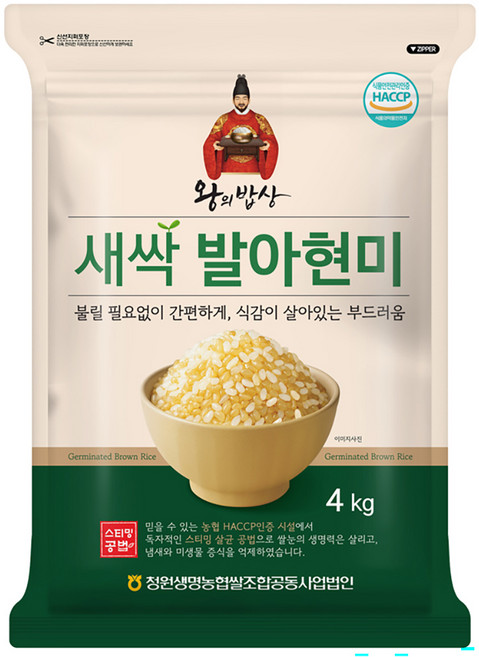 왕의밥상 새싹 발아현미, 4kg, 1개