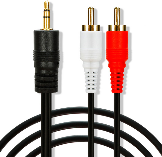 컴길 3.5mm 3극 스테레오 케이블 20m, 1ST-2RCA, 검정색