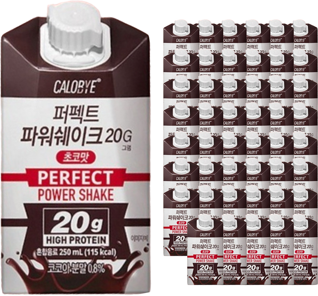 칼로바이 퍼펙트 파워쉐이크 초코맛 20g, 250ml, 48개