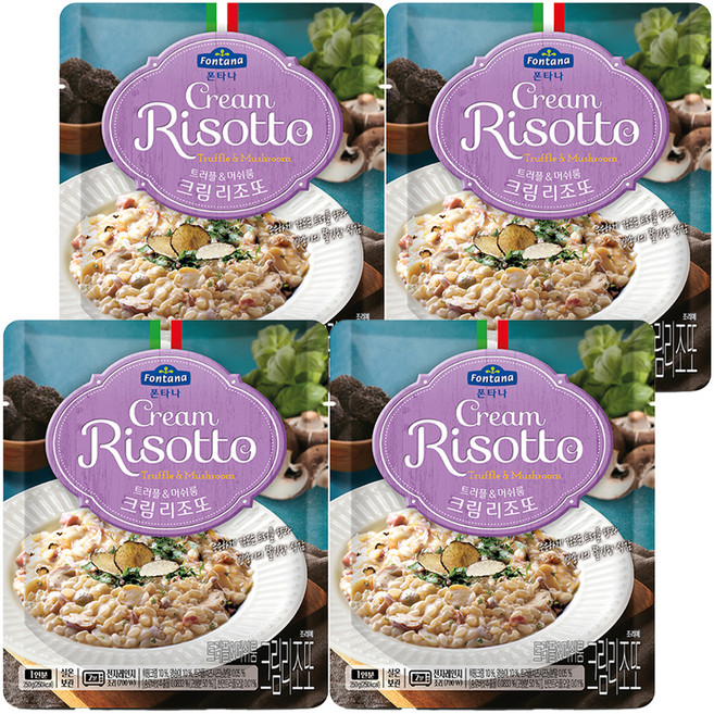 폰타나 트러플 머쉬룸 크림 리조또, 250g, 4개