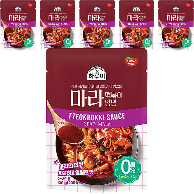 동원 하루미 마라 떡볶이 양념, 130g, 6개
