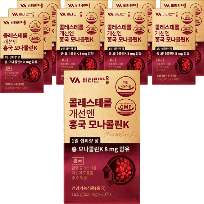 비타민마을 콜레스테롤 개선엔 홍국 모나콜린K, 30정, 10개