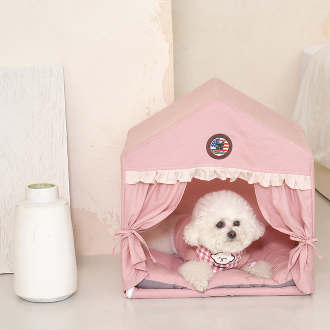레드퍼피 모던 헤븐 반려동물 하우스, 파스텔핑크, 1개