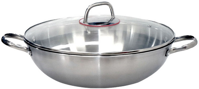 로얄스타 인덕션 베뉴 엠보싱 통3중 파티웍, 금속색, 1개, 32cm