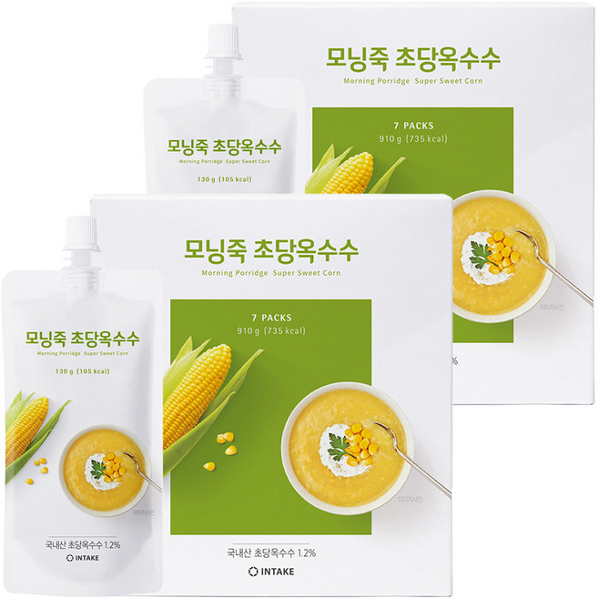 인테이크 모닝죽 초당옥수수 7p, 910g, 2개