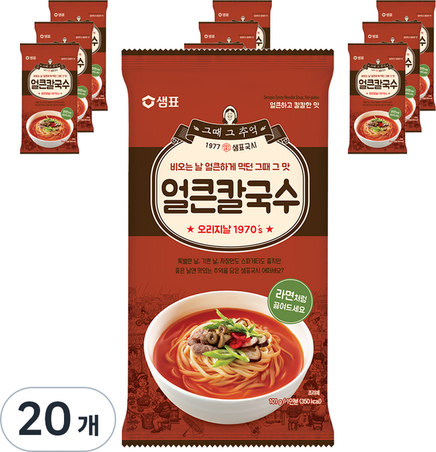 샘표 얼큰 칼국수, 101g, 20개