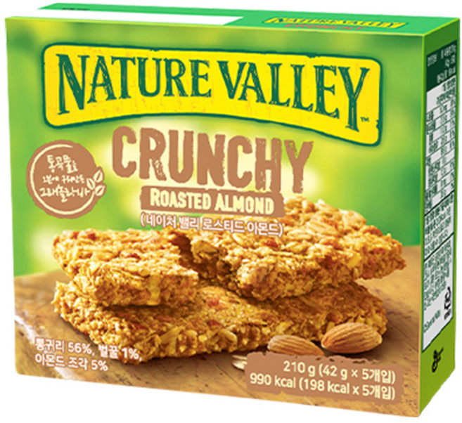 네이처밸리 크런치 로스티드 아몬드 바, 1개, 210g