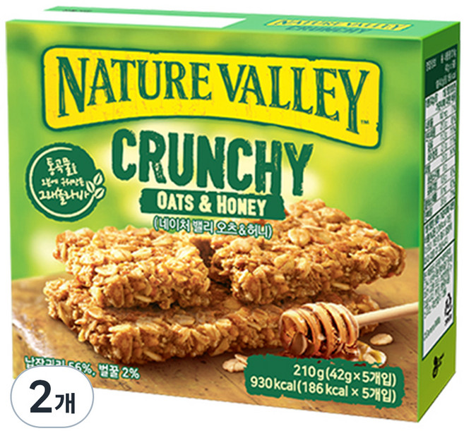 네이쳐밸리 그래놀라바 오츠 앤 허니 5p, 2개, 210g